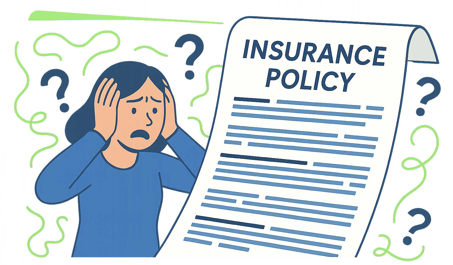 Person confused by insurance policy